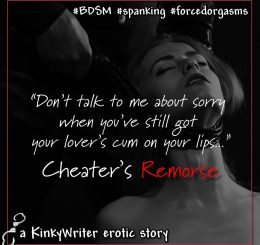 "Don't talk to me about sorry when you've still got your lover's cum on your lips..." - Cheater's Remorse